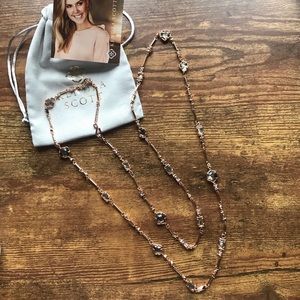 Yazmin Rose Gold long necklace sage mix